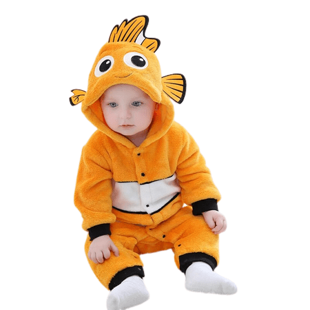 Infant Rompers Nemo Cartoon Pajamas Cosplay Costume Yellow