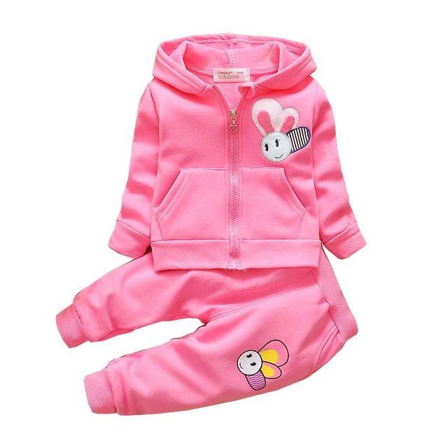 Kid Baby Girls Long Sleeve Tops Bees Pants Clothes Pink