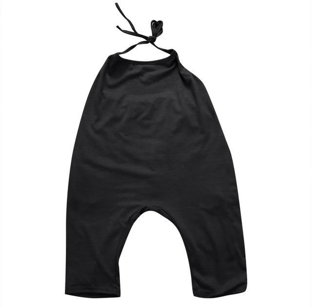 Kid Baby Girls Strap Cotton Romper Clothes Dark Grey