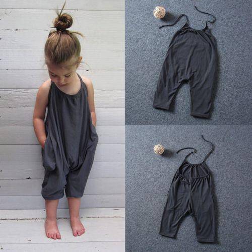 Kid Baby Girls Strap Cotton Romper Clothes