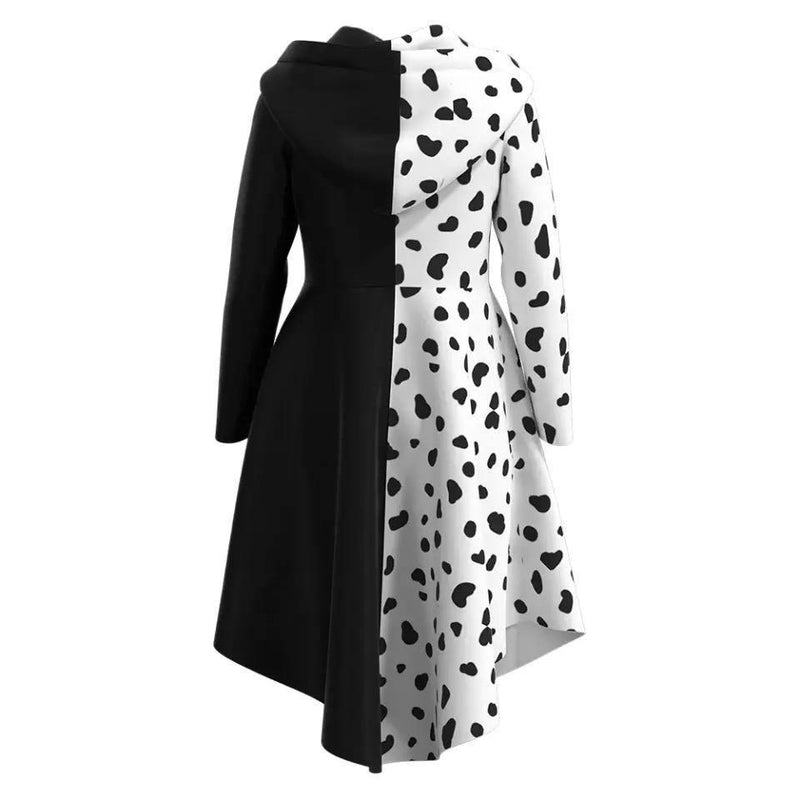 Kids Children Cruella Halloween Cosplay Dress White