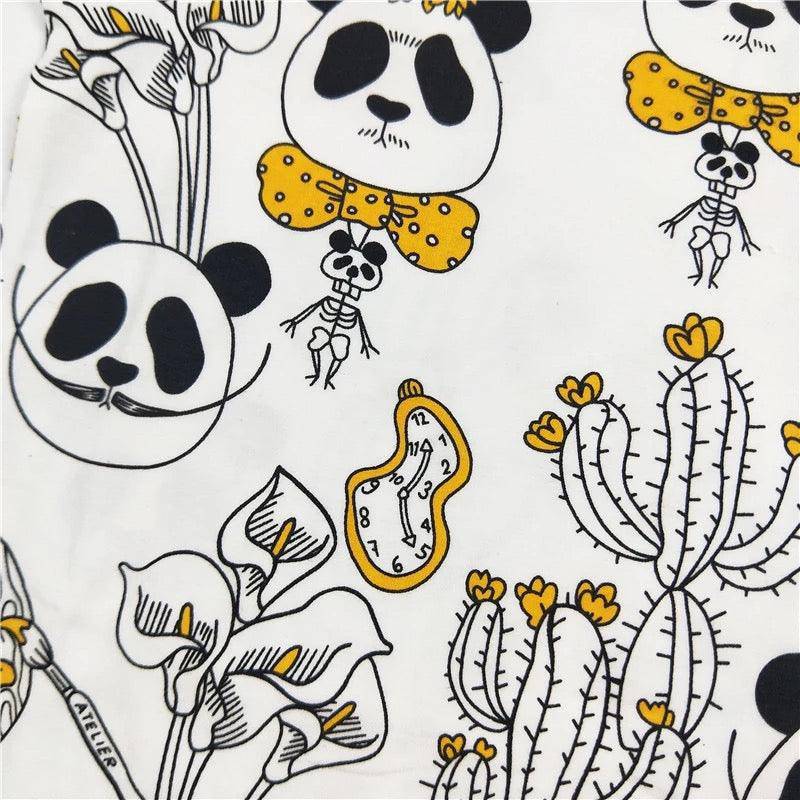 Kids Boy Girl Print Panda Dress T Shirt Pants