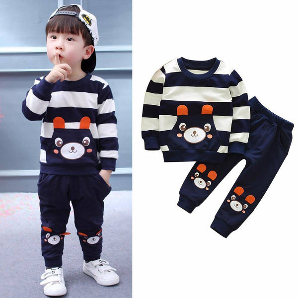 Kids Boys Bear Clothing Outfit Navy blue