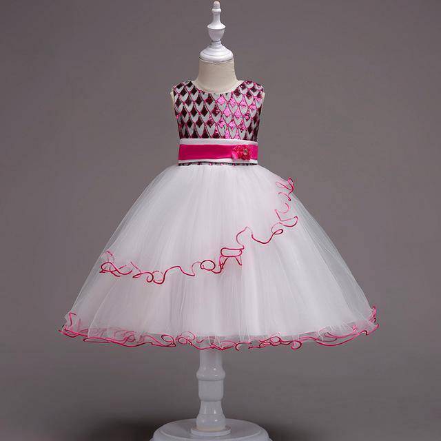 Kids Wedding Dresses Children's Clothing Girls Dress Mei red