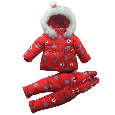 Winter Kids Baby Boys Girls Warm Duck Jacket Parka Thick Coat Clothes red white