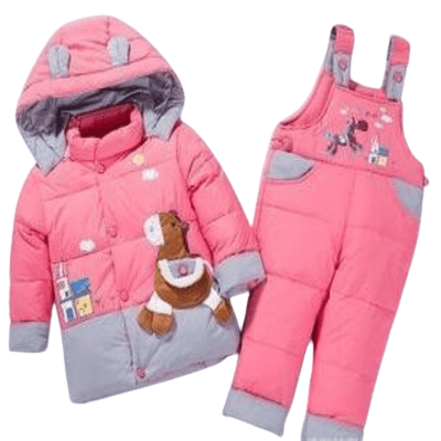 Winter Kids Baby Boys Girls Warm Duck Jacket Parka Thick Coat Clothes Pink