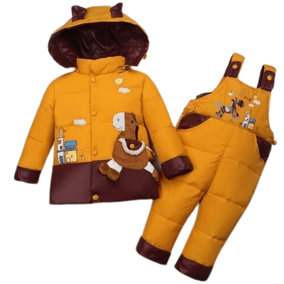 Winter Kids Baby Boys Girls Warm Duck Jacket Parka Thick Coat Clothes Gold