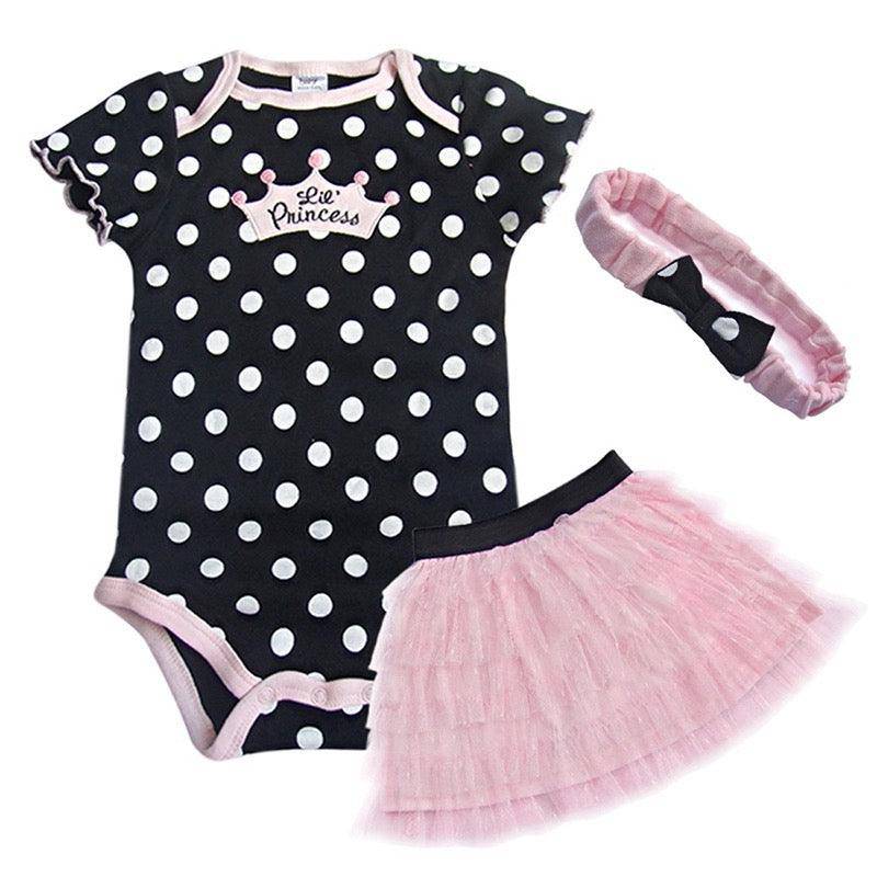 Little Princess Romper Skirt Headband Outfit Pink
