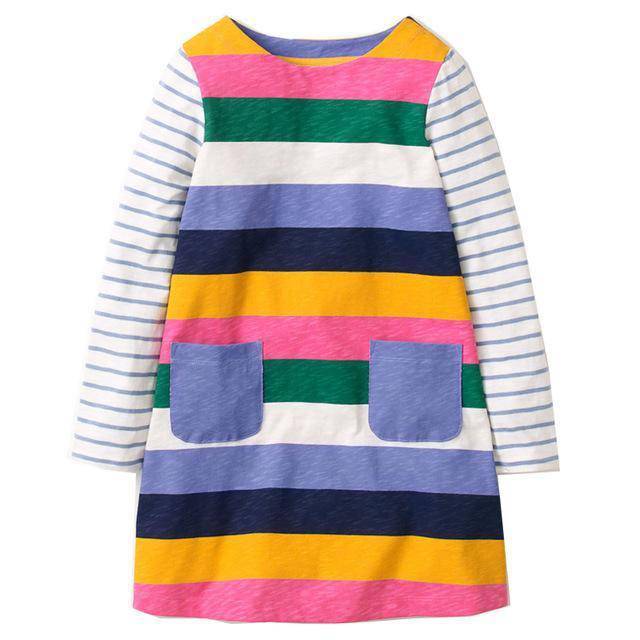 Long Sleeve Princess Animal Flower Tunic Jersey Dress Green Grey Purple