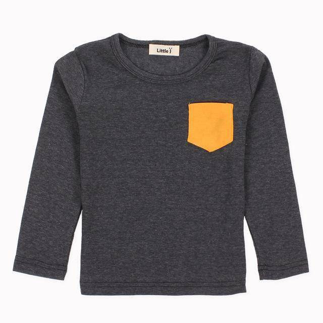 Long Sleeve T Shirt Candy O Neck Tee Tops Boy Girl Clothes Black