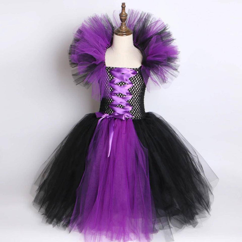Maleficent Girls Tutu Halloween Cosplay Dress Purple