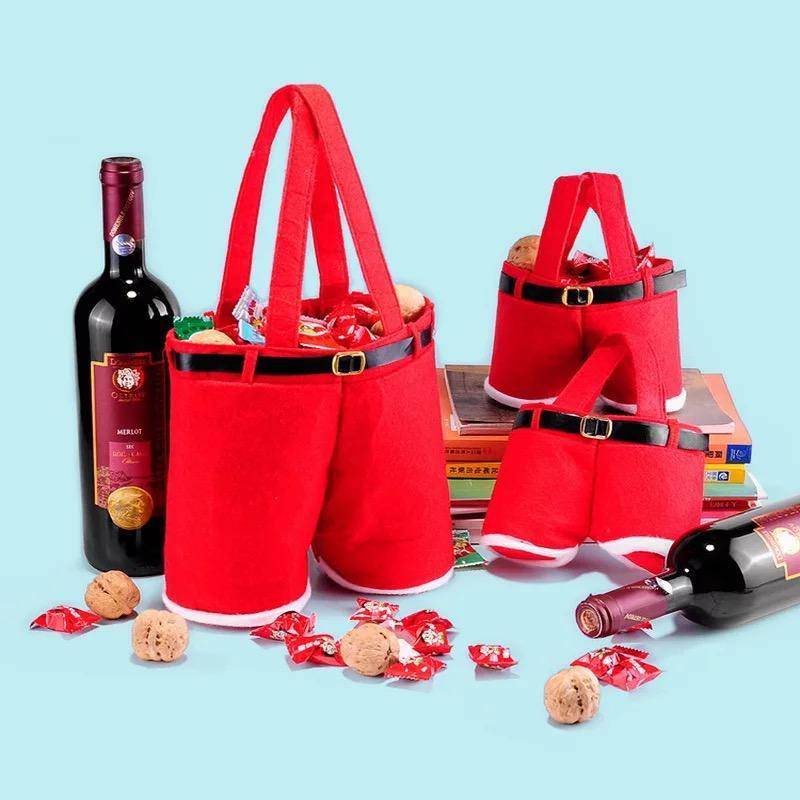 Merry Christmas Santa Gift Bags Wool Fabric