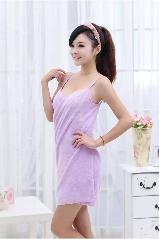 Multi-functional Towel Women Bath Robes Wearable Towel Dress