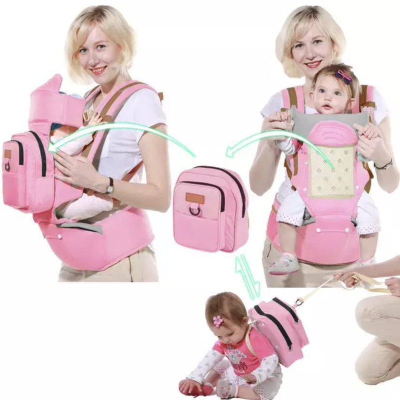 Multifunctional Baby Sling Ergonomic Backpack Carrier Pink