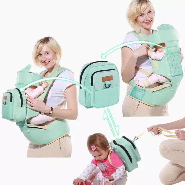 Multifunctional Baby Sling Ergonomic Backpack Carrier Blue