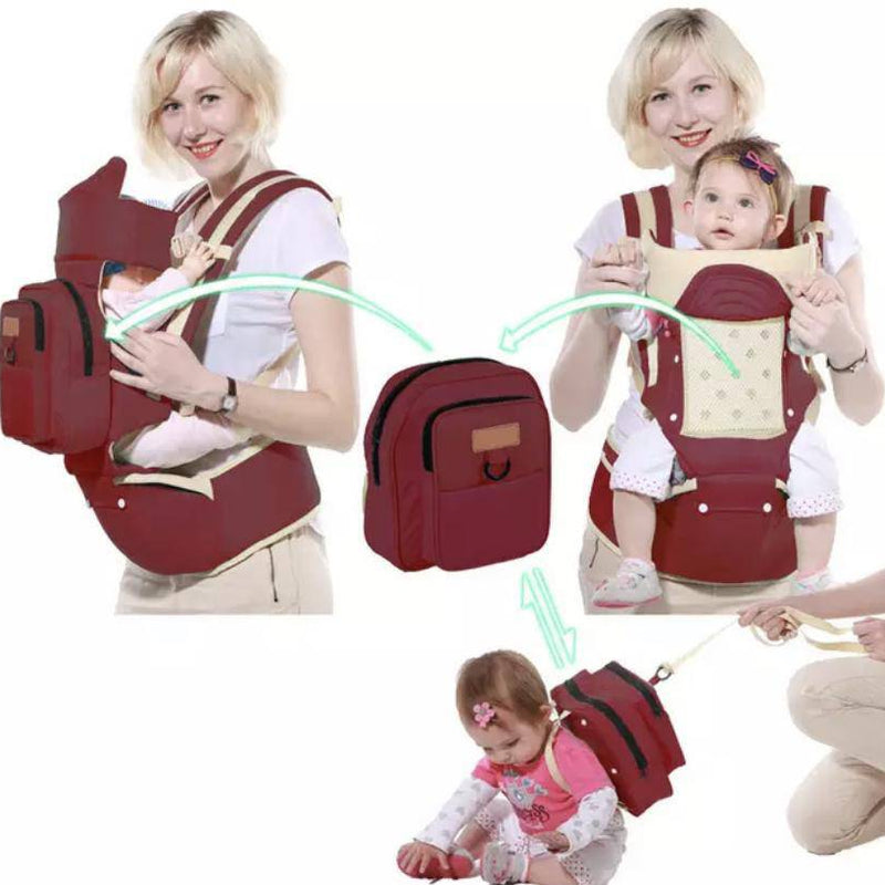 Multifunctional Baby Sling Ergonomic Backpack Carrier Red