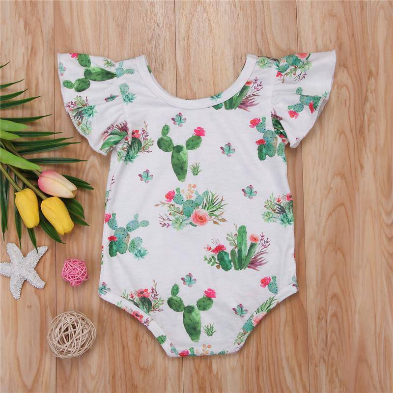 New Baby Girls Short Sleeve Floral Jumpsuit