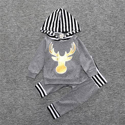 New Baby Unisex Long Sleeve Hooded Tops Floral pants Yellow