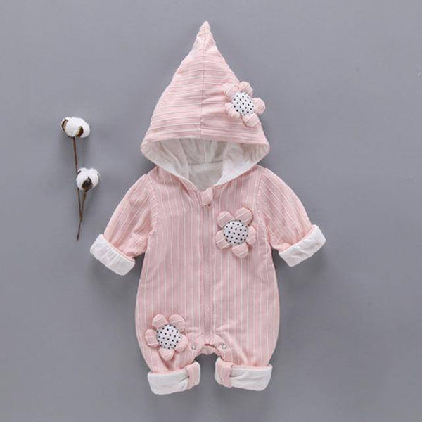 New Hooded Baby Girl Long Sleeve Outerwear Clothes Pink