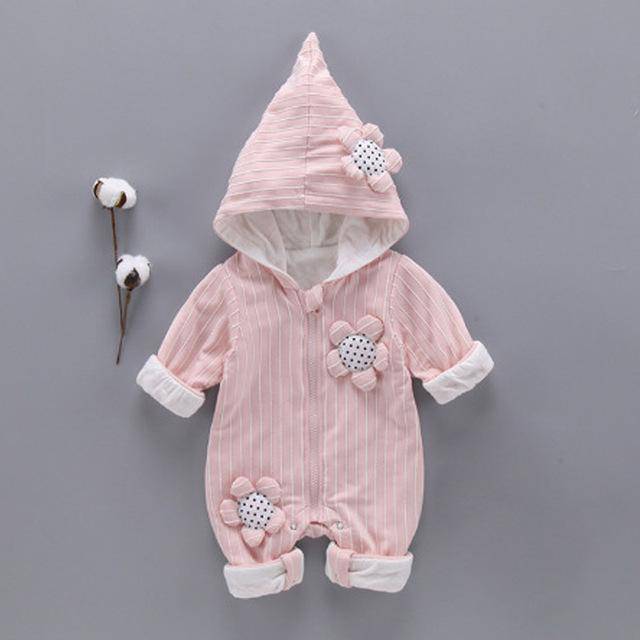 New Hooded Baby Girl Long Sleeve Outerwear Clothes Pink