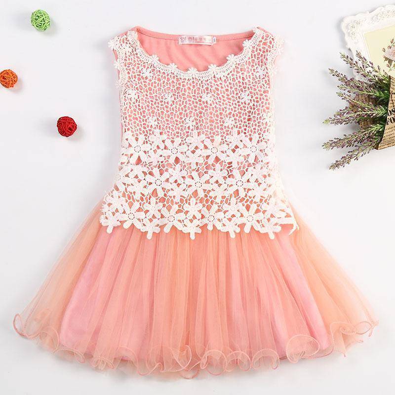 New Lace Flower Girl Dresses Hollow Mesh