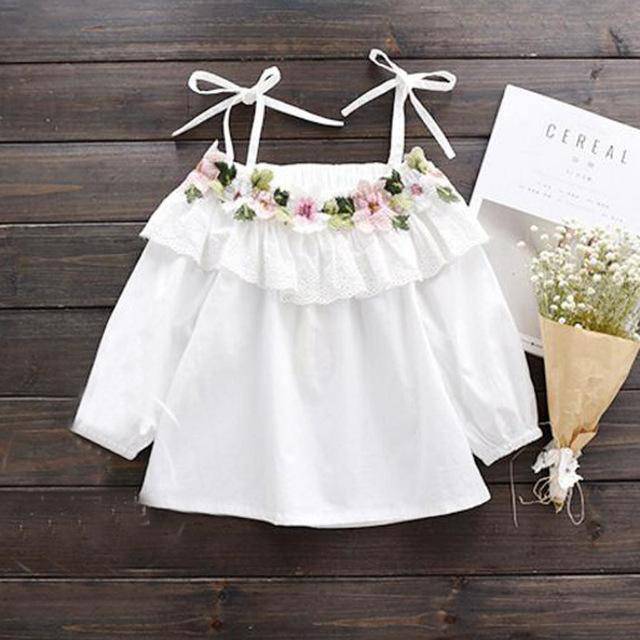 New White T Shirt Kids Top Toddler Summer Blouse Clothes white