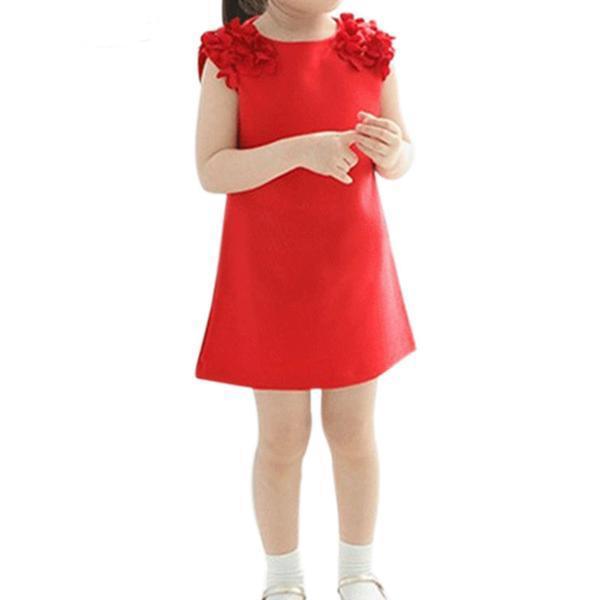 New fashion vestiges dresses flower pink red clothes Red
