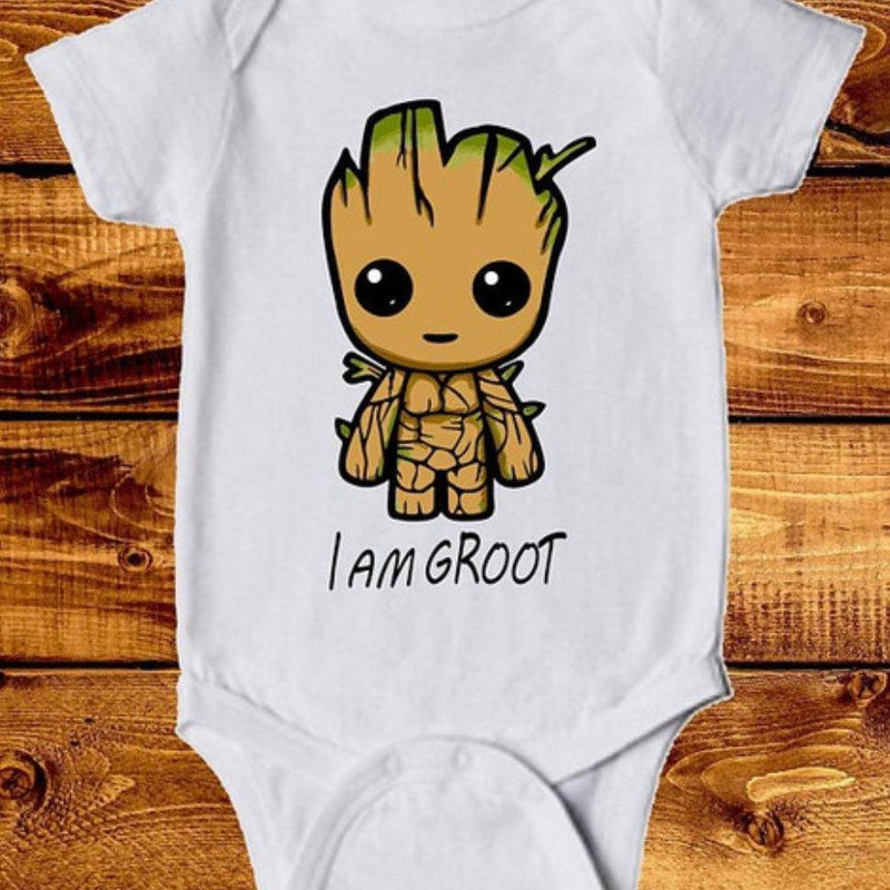 Newborn Babies I Am Groot Romper Jumpsuit Clothes White