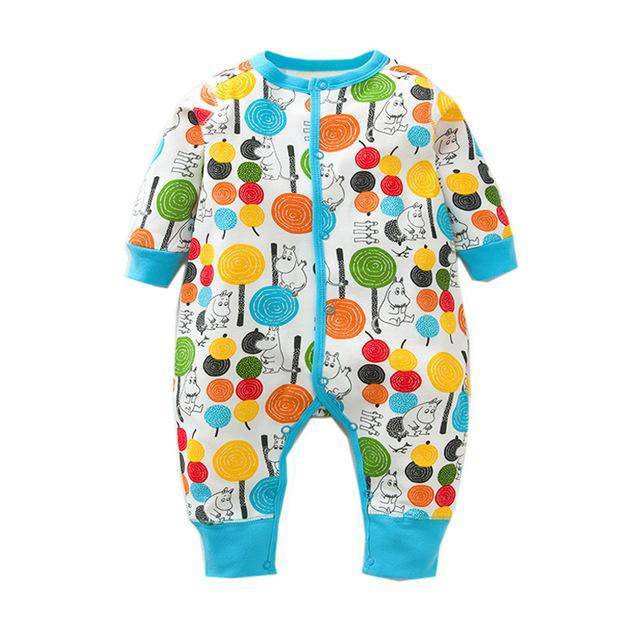 Newborn Baby Boy Girl Cartoon Car Romper Blue Orange
