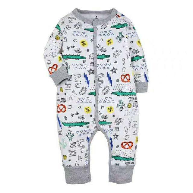 Newborn Baby Boy Girl Cartoon Car Romper Grey Yellow
