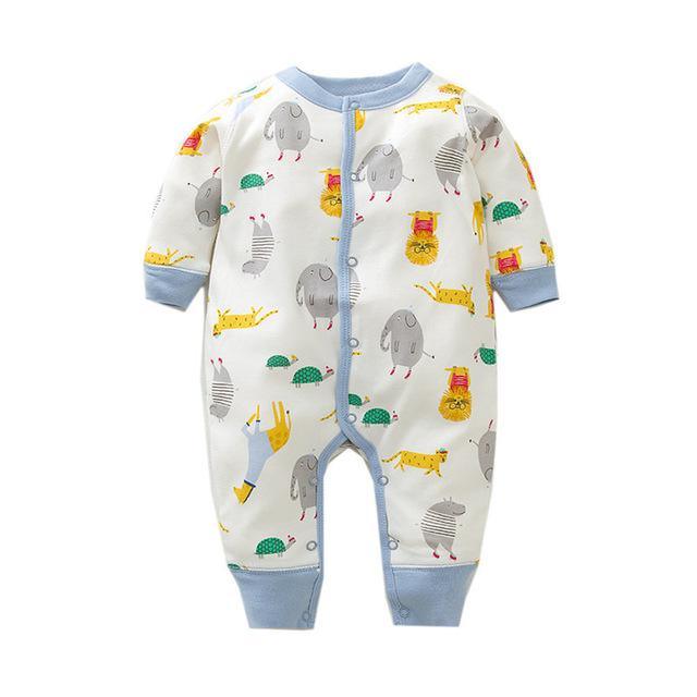 Newborn Baby Boy Girl Cartoon Car Romper Orange White