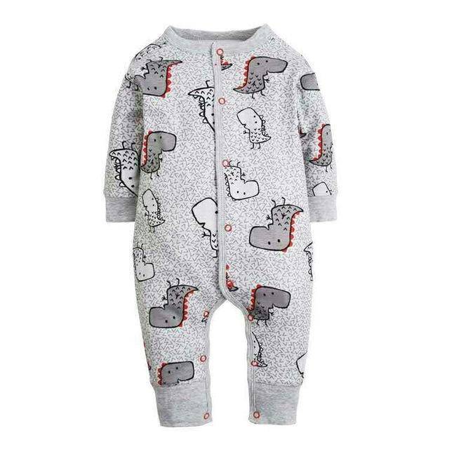 Newborn Baby Boy Girl Cartoon Car Romper Grey Red