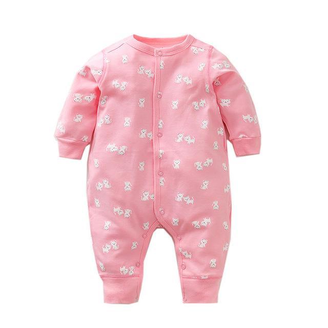 Newborn Baby Boy Girl Cartoon Car Romper Pink White