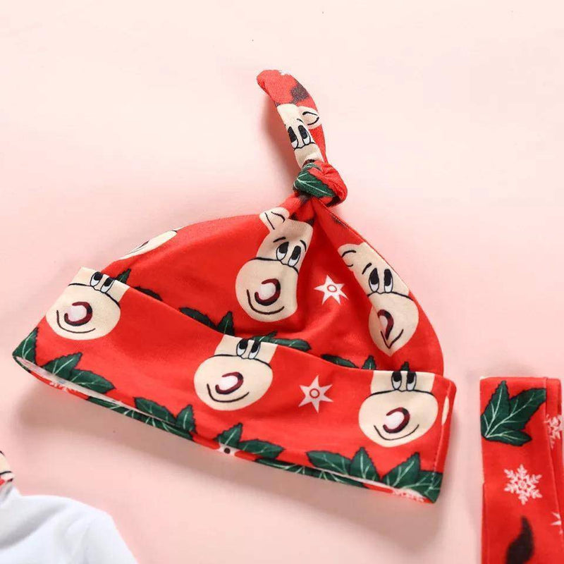 Newborn Baby Boy Girl Tops Strap Hats Outfit Clothes