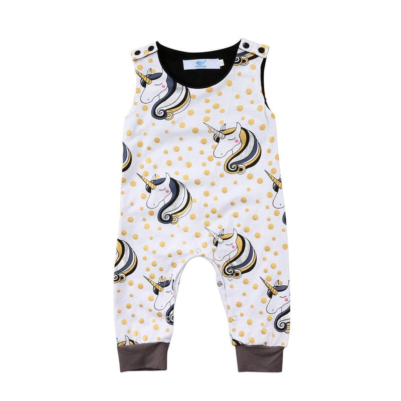 Newborn Baby Boy Unicorn Head Jumpsuit