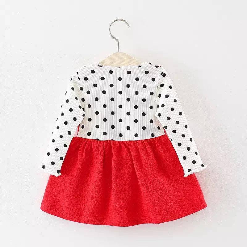 Newborn Baby Girl Dot Bowknot Dress