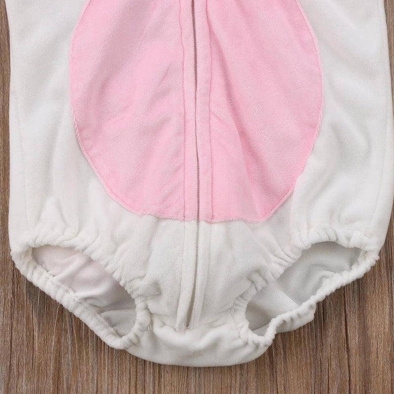 Newborn Baby Girl Fleece Unicorn Jumpsuit