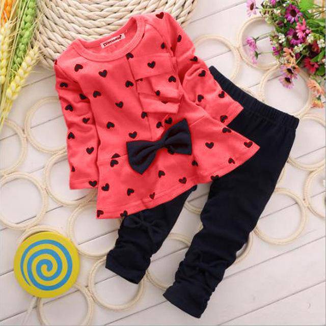Newborn Baby Girl Sets Polka Dot Outfit Clothes Red Black