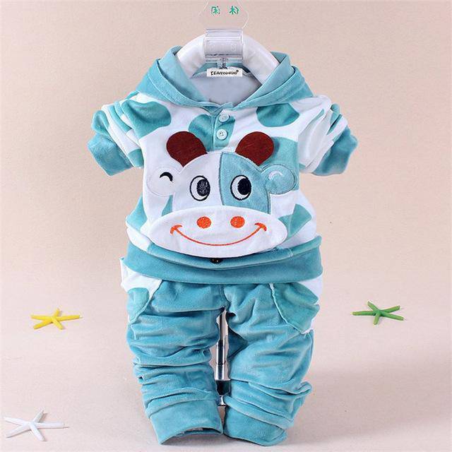 Newborn Baby Girl Sets Polka Dot Outfit Clothes Blue