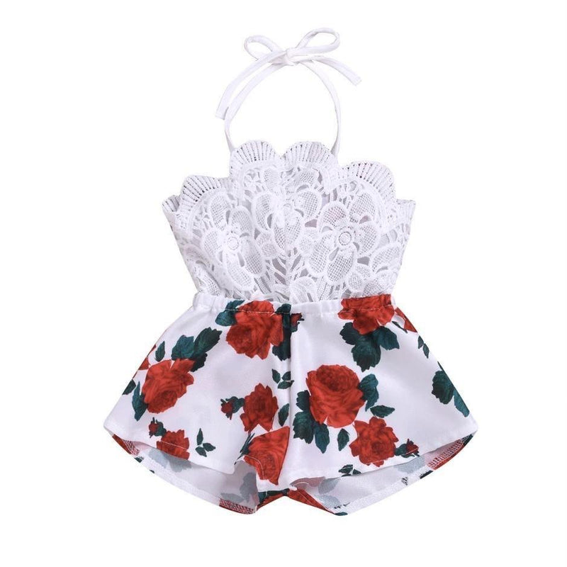 Newborn Baby Girl Strap Romper One Piece Clothes