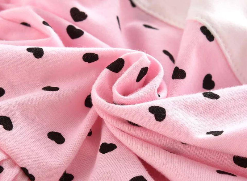 Newborn Baby Girls Black Spots Wrapped Dress Clothes
