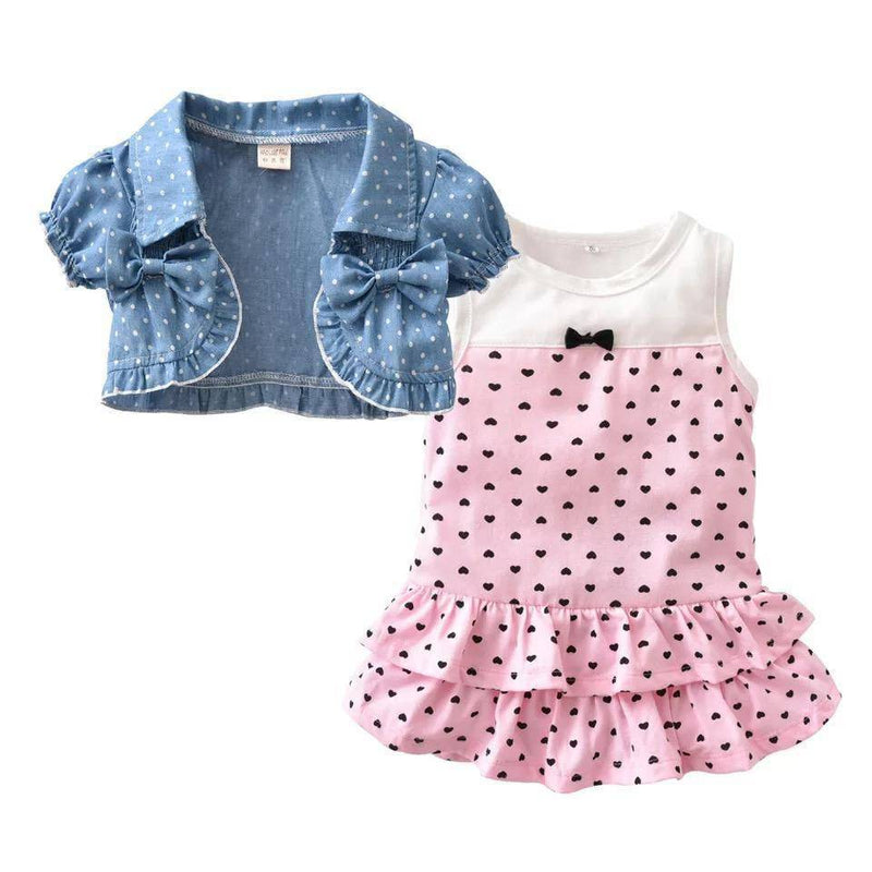 Newborn Baby Girls Black Spots Wrapped Dress Clothes