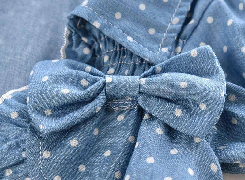 Newborn Baby Girls Black Spots Wrapped Dress Clothes