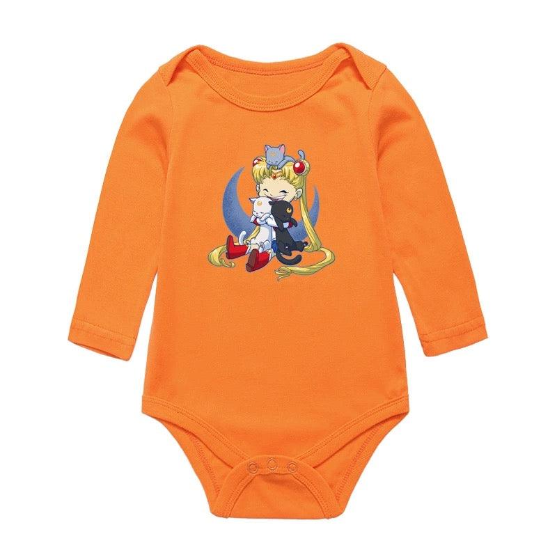 Newborn Baby Girls Boys Romper Bodysuit Clothes Orange
