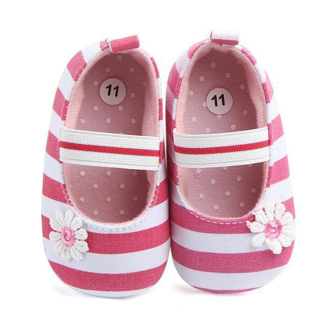 Newborn Baby Girls Canvas Solid Shoes Pink