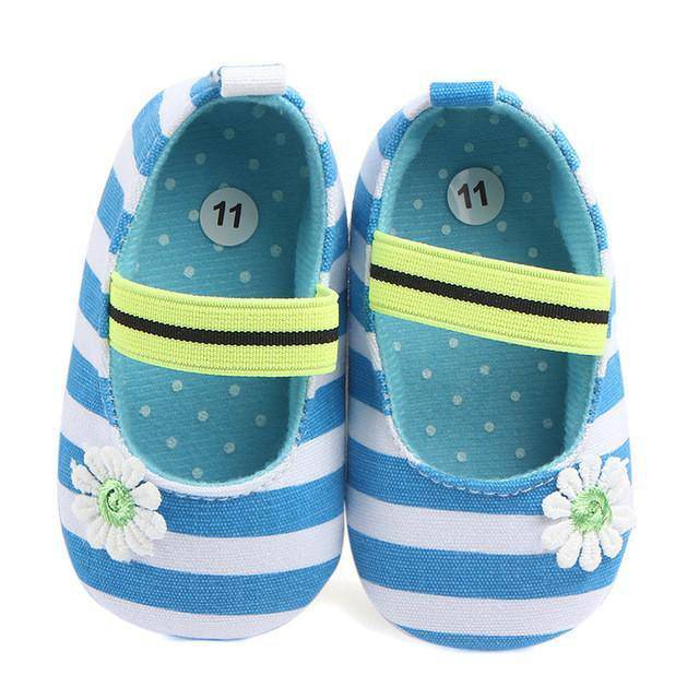 Newborn Baby Girls Canvas Solid Shoes Blue