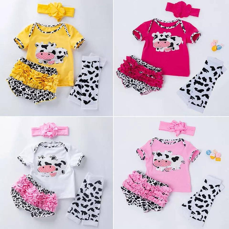 Newborn Baby Girls Ruffles Floral Bodysuit+ headband Outfit