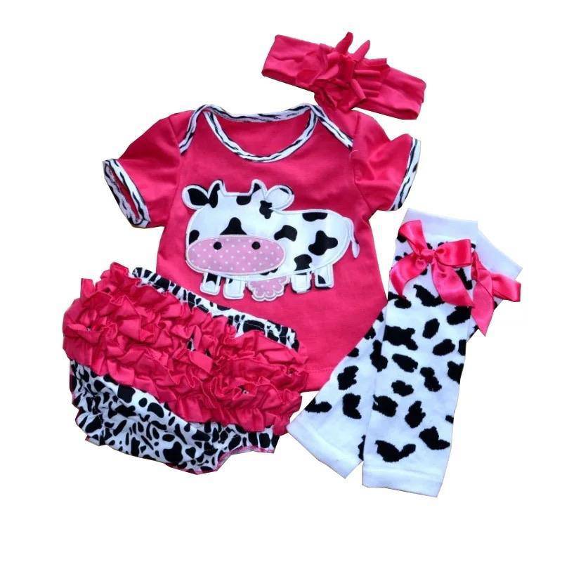 Newborn Baby Girls Ruffles Floral Bodysuit+ headband Outfit Red
