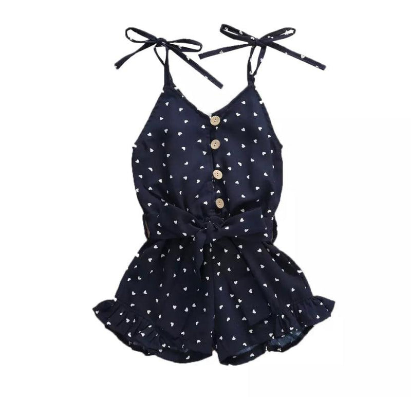 Newborn Baby Girls Strap Jumpsuit Navy Blue