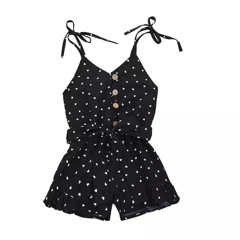 Newborn Baby Girls Strap Jumpsuit Black